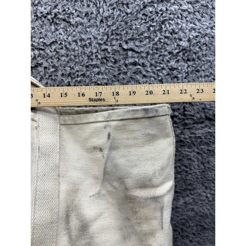 Vintage 70s 80s Linesmen Cotton Canvas Tool Utility Tote Bag Ivory 21 x 15 - Picture 13 of 13